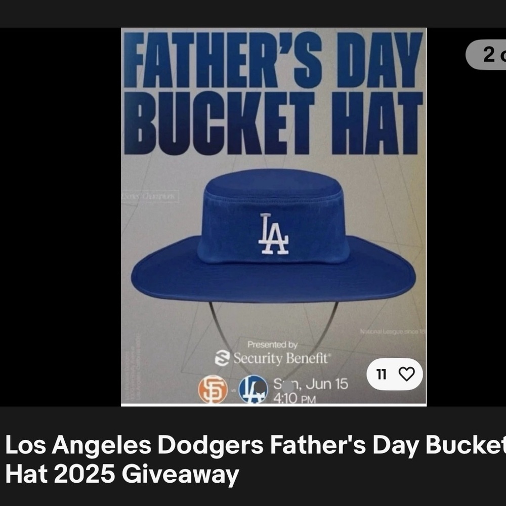 Blue Los Angeles Dodgers 2025 Fathers Day Sun Hat Dodgers Giveaway Versatile